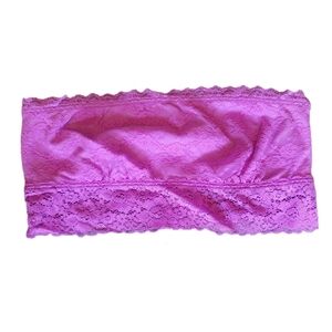 VS PINK Purple Lace Bandeau Bralette S Small